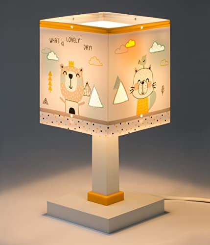 Lampe de chevet enfant Dalber Hello Little Animaux blanc avec douille E14 73241 - 3