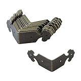 T Tulead Metal Corner Brackets Furniture Corner Protector Decorative Bronze Right Angle Corner Guards 1.8'x1.8'x0.8' Pack of 30 with Mounting Screws