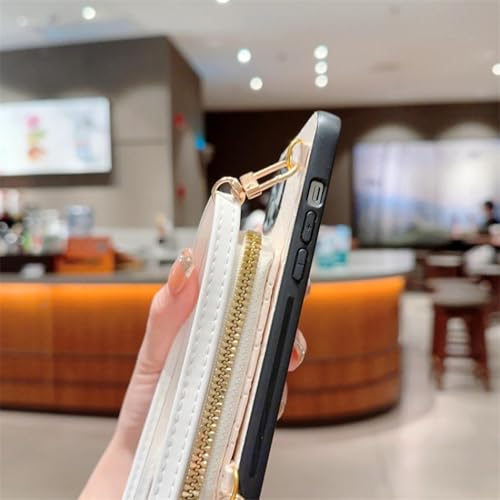 Housse cuir iPhone 14 vert antichoc avec étui portefeuille zippé intégré