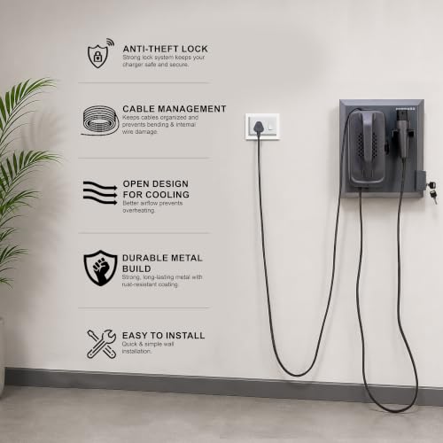 Image of Forward, Ather Duo Charger Wall Mount with Anti-Theft Lock, Durable Metal Build, Cable Management, Compatible with 700w and 900w Charger for Ather 450 & Rizta (Standard)