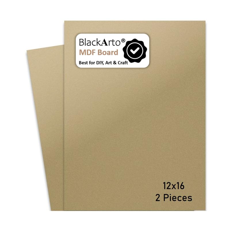 BlackArto A3 MDF Board for Mandala, Lippan, Mud Work, Resin Art & Craft, 3.5mm Thick, Premium DIY Wood Sheet Material for Artists, Art and Craft Students - Hard Cutout (Size-12" x 16"- Qty 2)-image-29