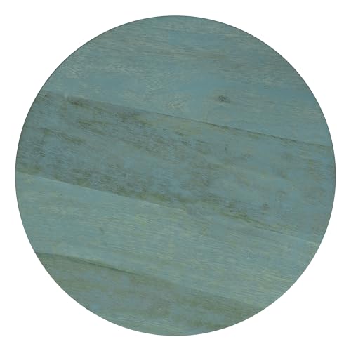 Image of SIMPLIHOME Robbie Accent Table - 16 inch Wide Solid Mango Wood End Table in Teal Wash, Boho Contemporary Rustic Side Table for Living Room or Bedroom with Multipurpose Function, Assembled