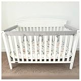Ecco Joy 3 in 1 Breathable Crib Rail Covers for Standard Size Cribs, White Soft Anti-Collision Strip Corner Covers, Protect Baby Teeth and Save Crib Rails