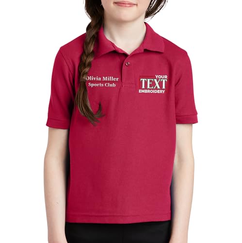 Custom Embroidered Polo Shirts for Youth Personalized Add Your Text Name Design4