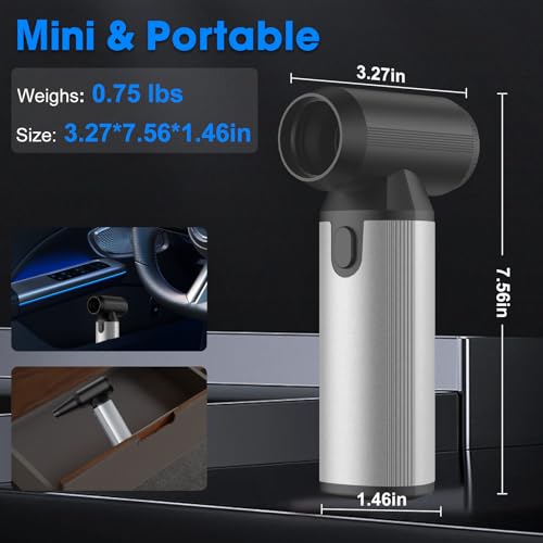 Image of Handheld Car Vacuum Cleaner Cordless, 21000PA High Power Car Vacuum Cleaner & Air Duster /Blower, Portable Vacuum with Magnetic Dust Collection Bin, LED Light, 2 Gear Hand Held Vacuum for PC(Gray)