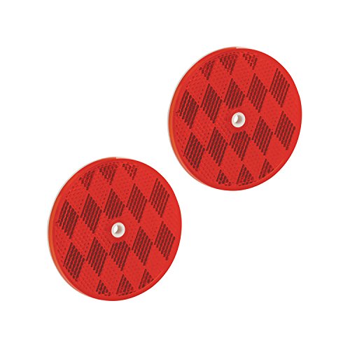 Bargman 74-68-010 Class A 3-3/16" Round Red Reflector with Center Mounting Hole
