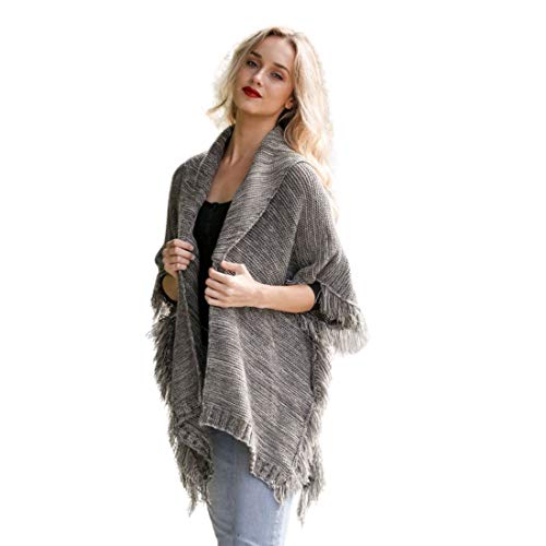 TD Collections Marled Knit Collared Ruana ponchos for women shawl long open front women winter cardigan wraps ponchos