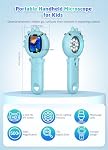 2-in-1 Microscope Camera for Kids, Mini Handheld Microscope Supporting Multiple Viewing Angles, Outdoor Educational Science Adventure Toys, Birthday Gifts for 3-10 Years Old Boys Girls, Blue Dinosaur