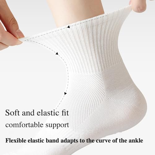 ManGeYa Women's Breathable Casual Mid Tube Socks, White, Large, 6 Pairs - image 4