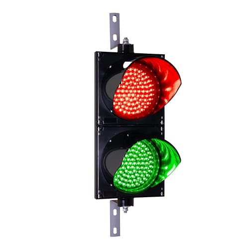 Signaworks LED Traffic Stop Light 2 Light Red/Green 8 Inch Diameter Lens, Industrial Loading Dock Bay Light, Indicator Light 85-265 VAC (Power Cord and Controls NOT Included)