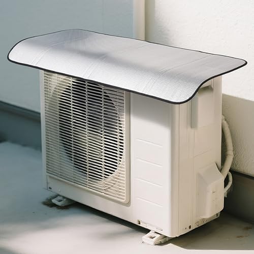 RobustWeg Obere Schutzhülle für Außenklimaanlage, Abdeckung für Außenklimaanlagen, Abdeckung für Split- Wärmepumpe, wasserdichte Klimaanlagenabdeckung aus Aluminiumfolie, für Häuser, Wohnungen, Schulen