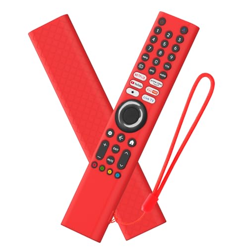 Image of Silicone Remote Cover for Xiaomi Mi TV 2025 Model Remote, Black, Diamond Textured, Precision Button Holes (RED, XIAOMI TV 2025)