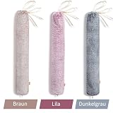 samply Lang Wärmflasche mit Bezug Flauschig, Groß Schlauch 3 Liter Long Hot Water Bottle mit Zum Umbinden, Bettflasche für Frauen Männer (Grau)