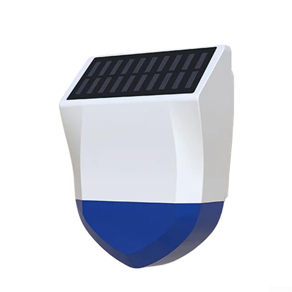 Sistema de alarma de seguridad accionado por energía solar para, sonido y luz a prueba de lluvia ABS, dispositivo externo de batería para hogar al aire libre