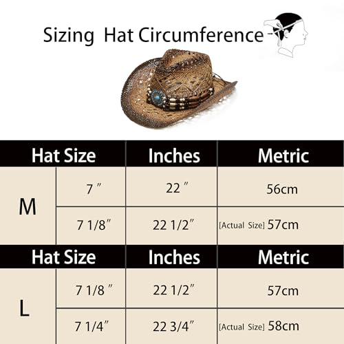 Image of YOUBADU Western Straw Cowboy and Cowgirl Hats with Decorative Bands - Unisex Wide Brim Raffia Style Sun Hat