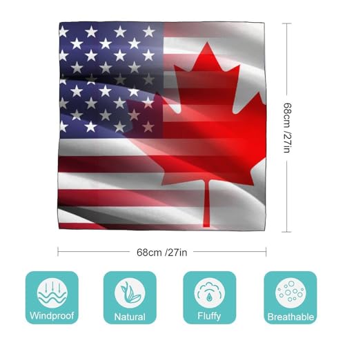 U.S and Canada Flag Bandanas for Women Satin Silk Head Scarf Multipurpose Square Scarves Clothing Accessories2