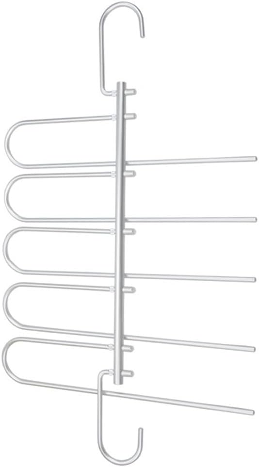 5 in 1 Magic Trouser Rack Aluminium Alloy Pant Hanger Foldable Tie Scarf Hangers Assembled Pants Wardrobe Storage(E)