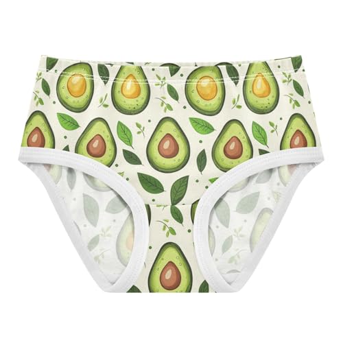 ZZKKO Green Avocado Girls Underwear Toddler Panties for Girls Comfort Brief Size 2T-8Y