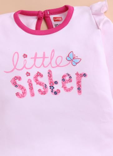 Image of LuvLap Baby Girls Regular Fit 100% Cotton Half Sleeves Girls Top CoSet Pack of 3