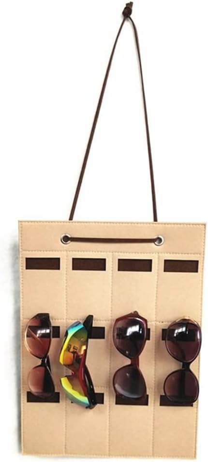 12 Slots Sunglasses Organizer Rack Holder Storage Felt Wall Hanging Bag Glasses Display