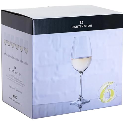Dartington Crystal Six White Wine Glasses, Set of 6 | White Wine Glasses | 223mm | 350ml | Suitable for Everyday use and Special Occasions, Six is a Set of Elegant and Functional Glasses - Image 4