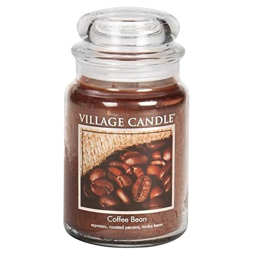 Village Candle Coffee Bean Glass Jar Scented Candle, Large, 21.25 oz, Brown