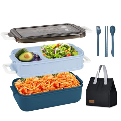 La mejor selección de Fiambreras los preferidos por los clientes. 50 RAINSMORE Bento box de 1050ml con Loncheras, Fiambrera con 2 Compartimentos, toppers para lunch con Cuchara y Tenedor, caja de almuerzo para microondas, para el trabajo, salir a...