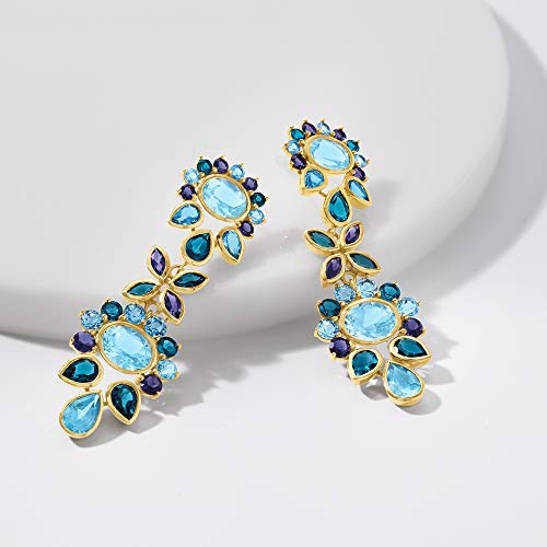 Ross-Simons 24.30 ct. t.w. Tonal Blue Topaz and 2.30 ct. t.w. Iolite Drop Earrings in 18kt Gold Over Sterling3