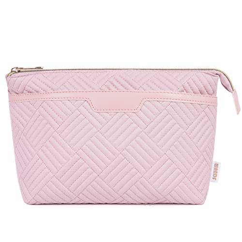 WANDF Bolsa de Cosméticos Neceser Maquillaje con Bolsillo Impermeable Organizador de Maquillaje Portátil Bolsa Cosméticade Viaje para Mujeres Chicas(Rosa) Cover