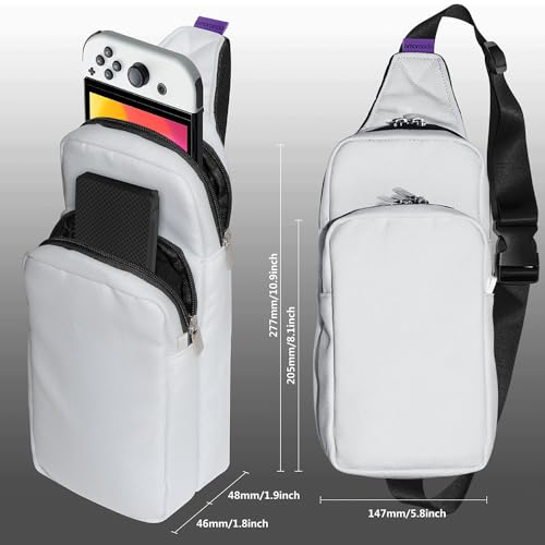 omarando Bolsa de viagem transversal,bolsa de ombro para Switch OLED, bolsa de armazenamento para in