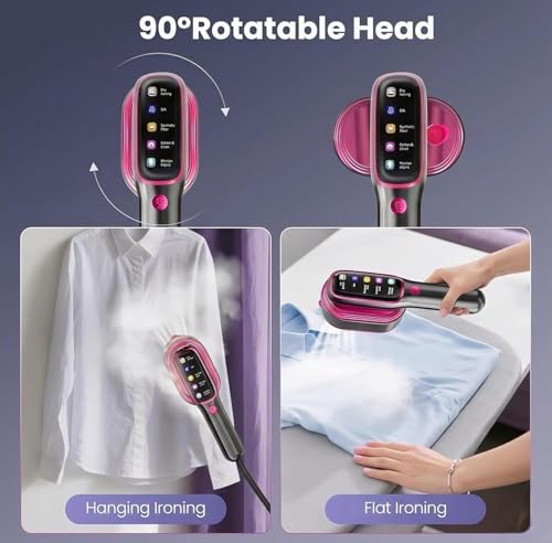 Image of Iron for clothes, Steamer for Clothes & Iron 2in1,Steam Iron for Travel Ironing foldable steamer cloth dryer,portable handheld garment drying,1205W Travel Steam Iron,5 Modes LCD,180ml for 20 Min Steam