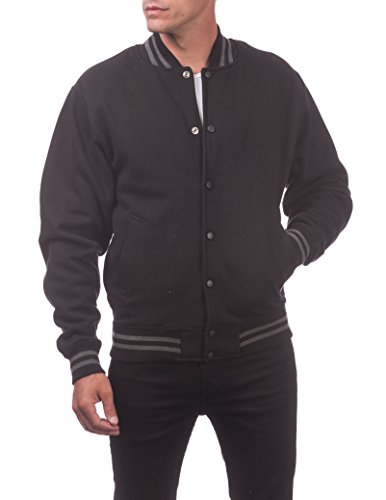 Pro Club Men's Varsity Fleece Baseball Jacket3