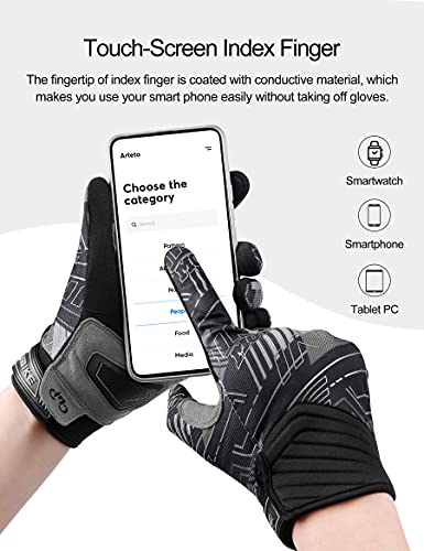 Inbike Breathable Dirt Bike Gloves Men With Hard Knuckles Protection Touch Screen For Motorcycle Powersports Motocross Grey Large #TOP2