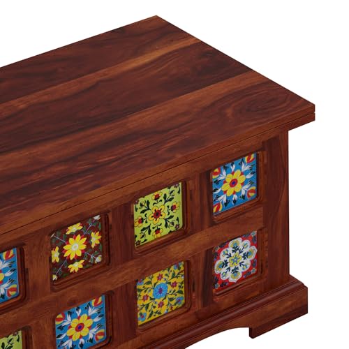 Image of Amazon Brand - Solimo Starlore Solid Sheesham Wood Trunk, Honey Finish