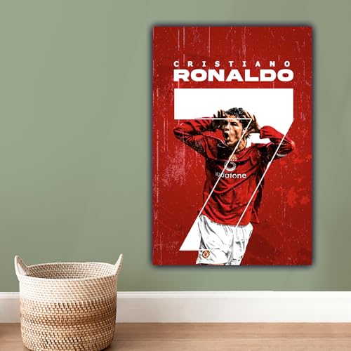 Image of Cristiano Ronaldo Wall Sticker Poster | CR7 Football Wall Decal | Premium Ronaldo Room Decoration Sticker for Bedroom, Living Room & Kids Room