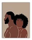 ShopHaven Black Couple Art, Couple Kissing, Black Love, Boho Art, Romantic Poster- 11x14 - Unframed - Decor for Home, Bedroom, Dorm, Gift