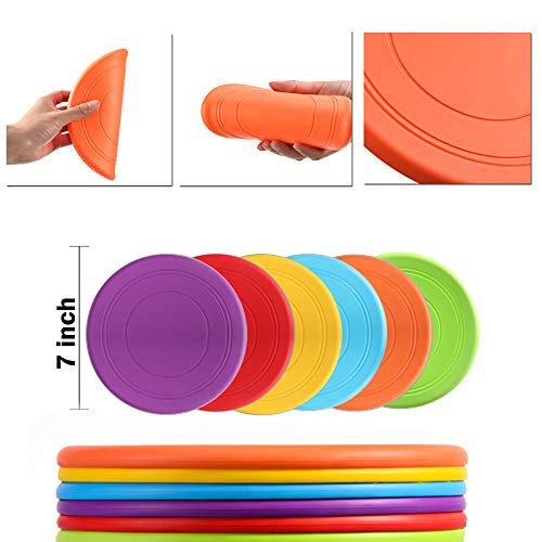 Originalidad Frisbee Kids Flying Disc Toy - Silicone Flying Disc Toy for School Sports Party Favors Outdoor Game Colorful 6 Pack Bulk Set - Thumbnail 2
