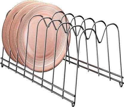LEVON Stainless Steel Plate Rack | Dish Rack | Plate Stand | Dish Stand | Lid Holder Utensil Rack for Kitchen - Size (140 X 320 X 130 mm) | Special Nano Coating