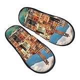 GaxfjRu Beautiful Italy - Pantuflas de invierno de felpa para uso en interiores, pantuflas de casa suaves y cálidas para invitados y comodidad en el hogar, unisex