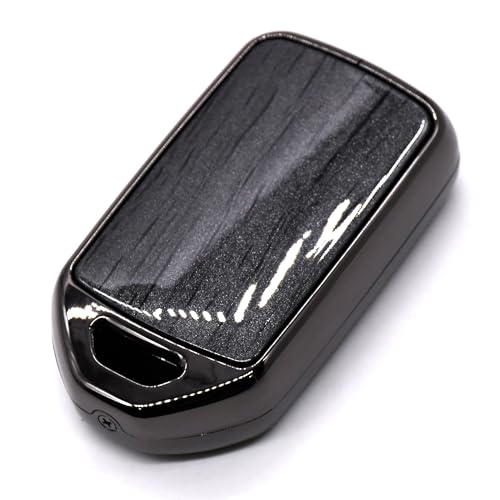 Image of KMH Marble Metal Car Key Cover Compatible with Honda City, Civic, Jazz, Amaze, CR-V, WR-V, BR-V Models 3 Buttons Keycover with Keychain Key Shell Case Holder Protector (Gun Brown) Pack of 1