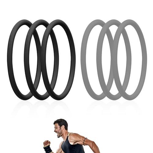 Lyreh 6pcs Patellar Tendon Support Straps, Patella Band (Black, Gray)
