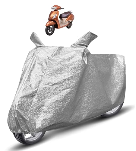 Image of Auto Hub Waterproof Scooty Cover Compatible with TVS Jupiter Dustproof, UV Protection Two Wheeler Scooty Jupiter Cover - Metallic Silver