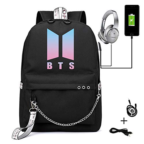 BTS: Mochila escolar con carga USB
