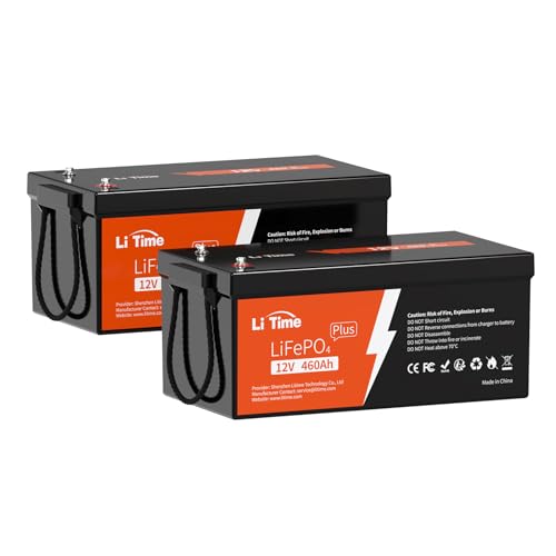 Litime 2Packs 12V 460Ah LiFePO4 Lithium Battery, Max. 15000