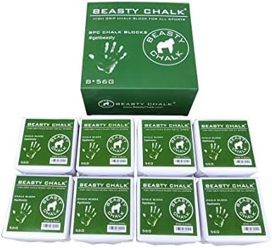 Beasty Chalk Gym Chalk Block - High Grip Chalk for Gymnastics, Rock Climbing, Sports, Lifting, Pull-Ups, Deadlifts, Kettlebells, Pole - 2 oz Block (1-Pack)