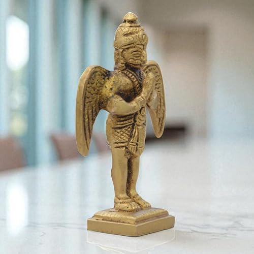 Estatua de Garuda de Latón Artesanal 3.25 pulg miniatura 6
