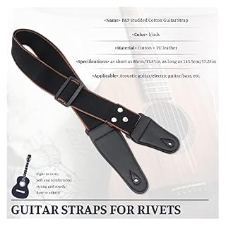 Skyzone Sangle guitare, sangle de guitare acoustique en coton doux avec cuir artificiel Sangle de guitare noire pour… - Les Beatles, Paul McCartney, John Lennon, RIngo Starr, George Harrison Skyzone Sangle guitare, sangle de guitare acoustique en coton doux avec cuir artificiel Sangle de guitare noire pour… – Image 2