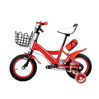 Tagtuell Beginner Toddler Training Bicycle, 12 Inch Balance Bike with Training Wheels, Children Bicycle for Boys Girls 2-4, Adjustable Seat, Red