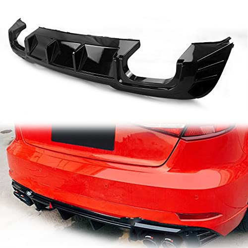 Diffuseur arrière Audi A3 Hayon 2017-2020 avec lèvre spoiler noir brillant