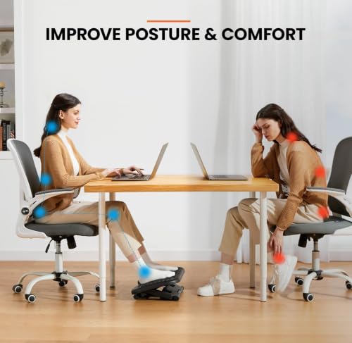 Image of ErGear Under Desk Footrest, Adjustable Foot Rest with 3 Height Settings and 30-Degree Angle, Ergonomic Desk Foot Rest with Massage Texture, Foot and Leg Rest for Home & Office (Pack of 2)